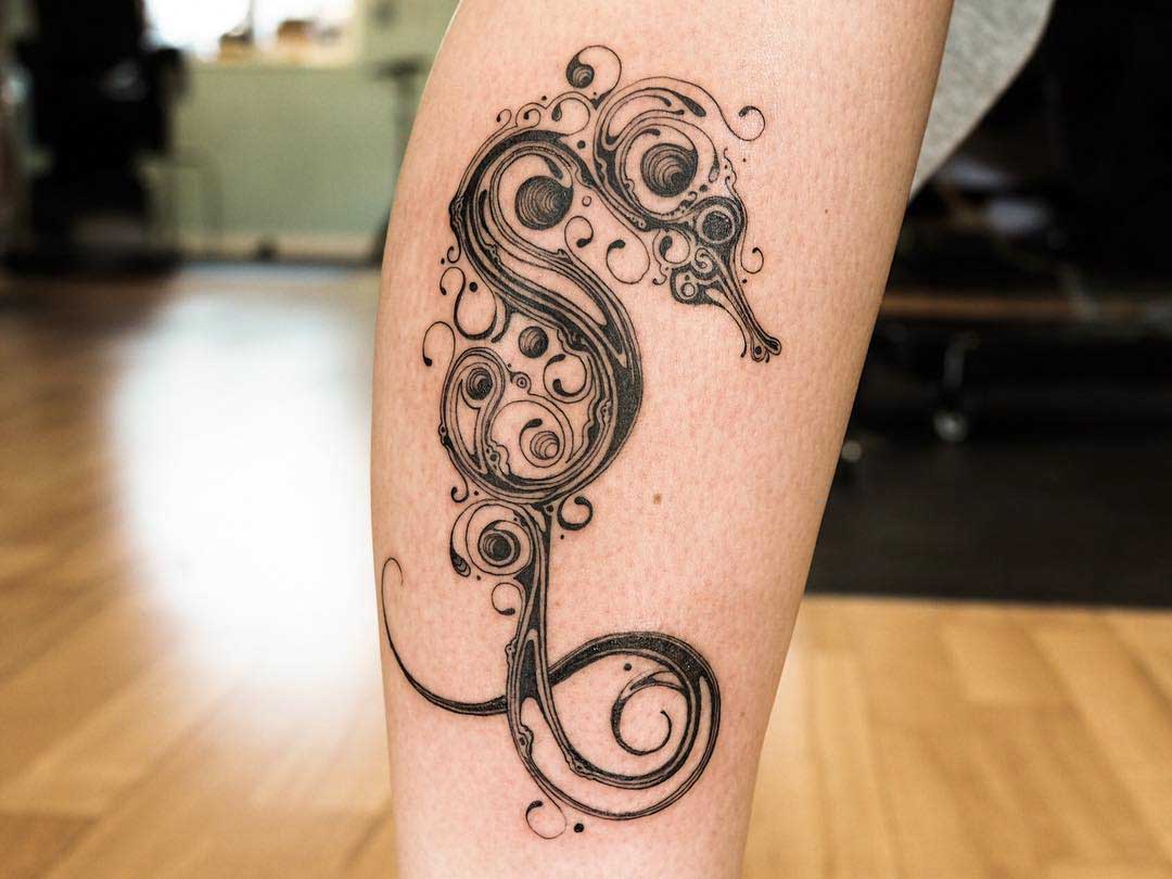 beautiful seahorse tattoo for girls