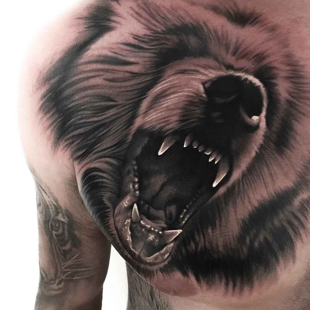 chesat tattoo realistic bear