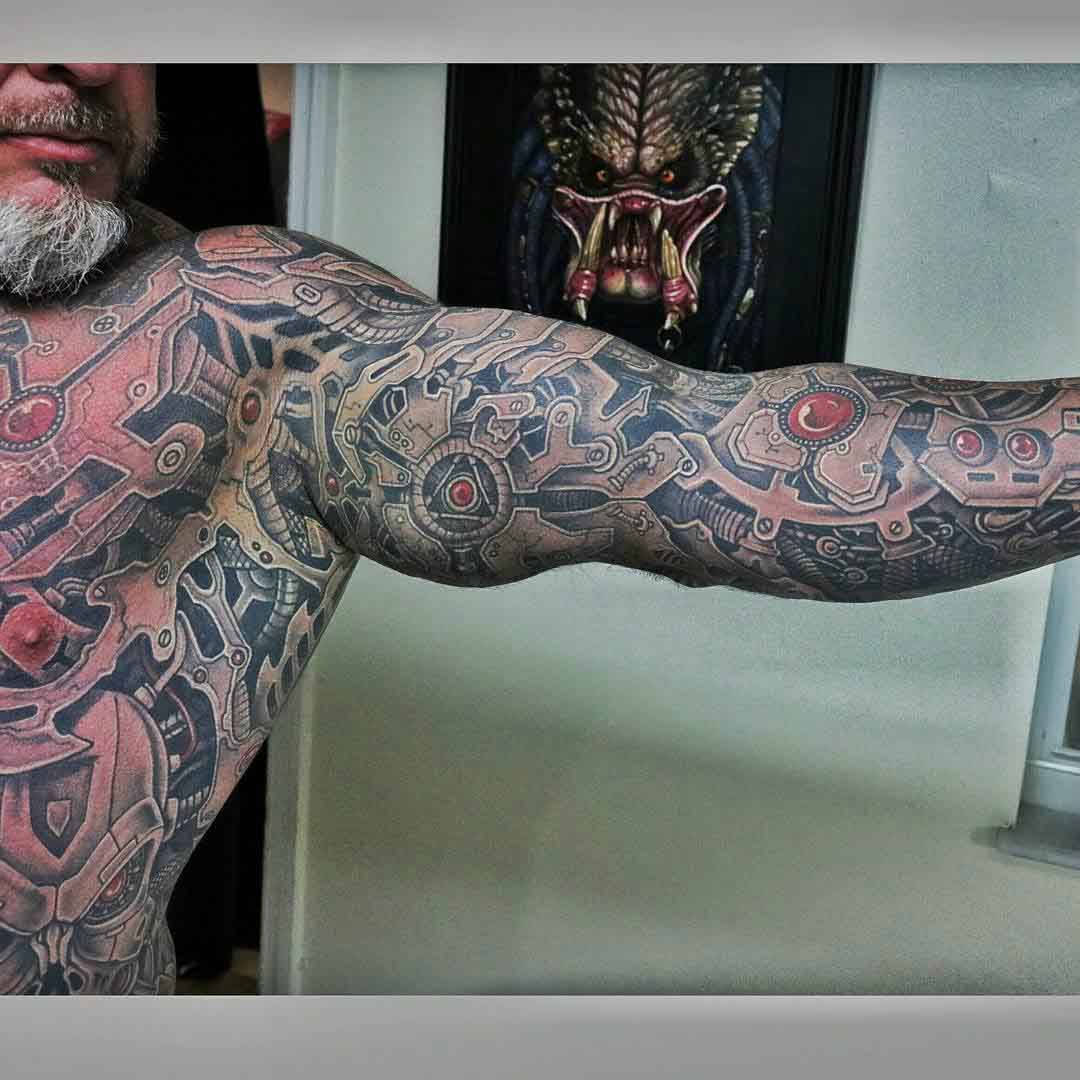 full body sleeve tattoo biomechanical