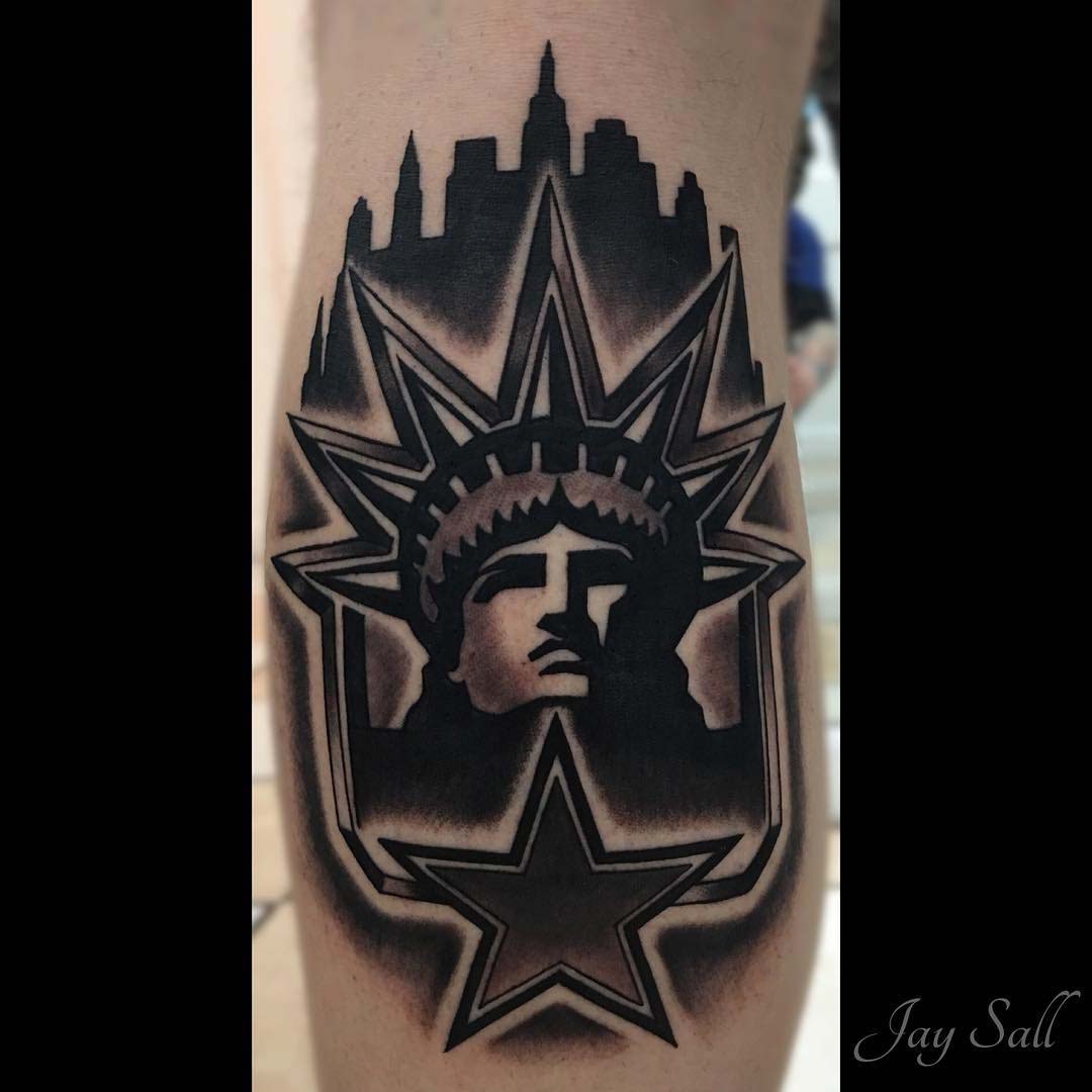 patriotic dark tattoo statue of liberty