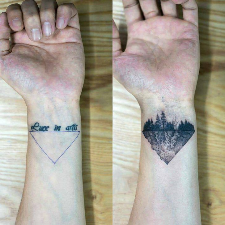 Triangle Cover Up Tattoo on Wrist | Best Tattoo Ideas Gallery