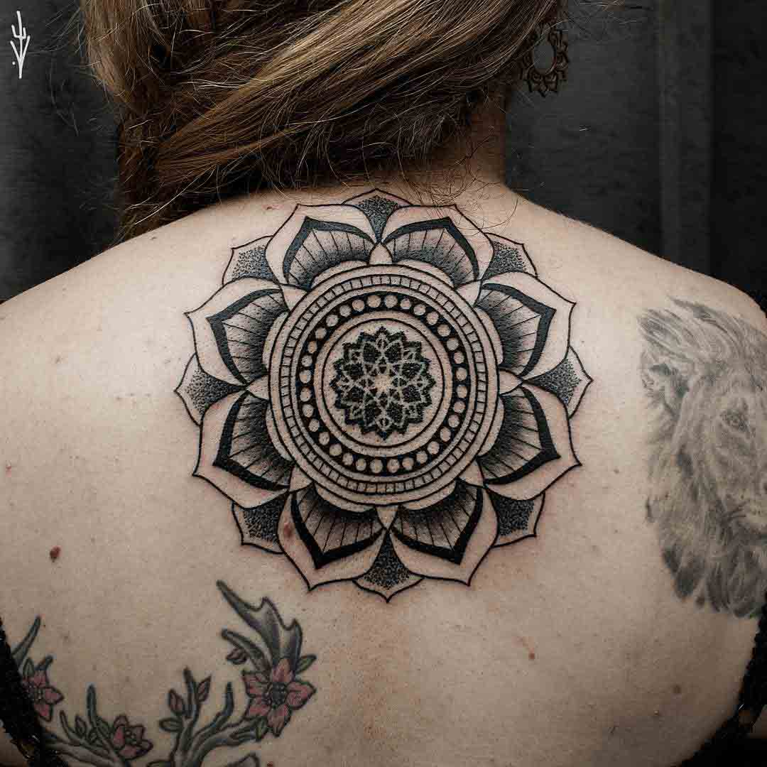 mandala tattoo upper back