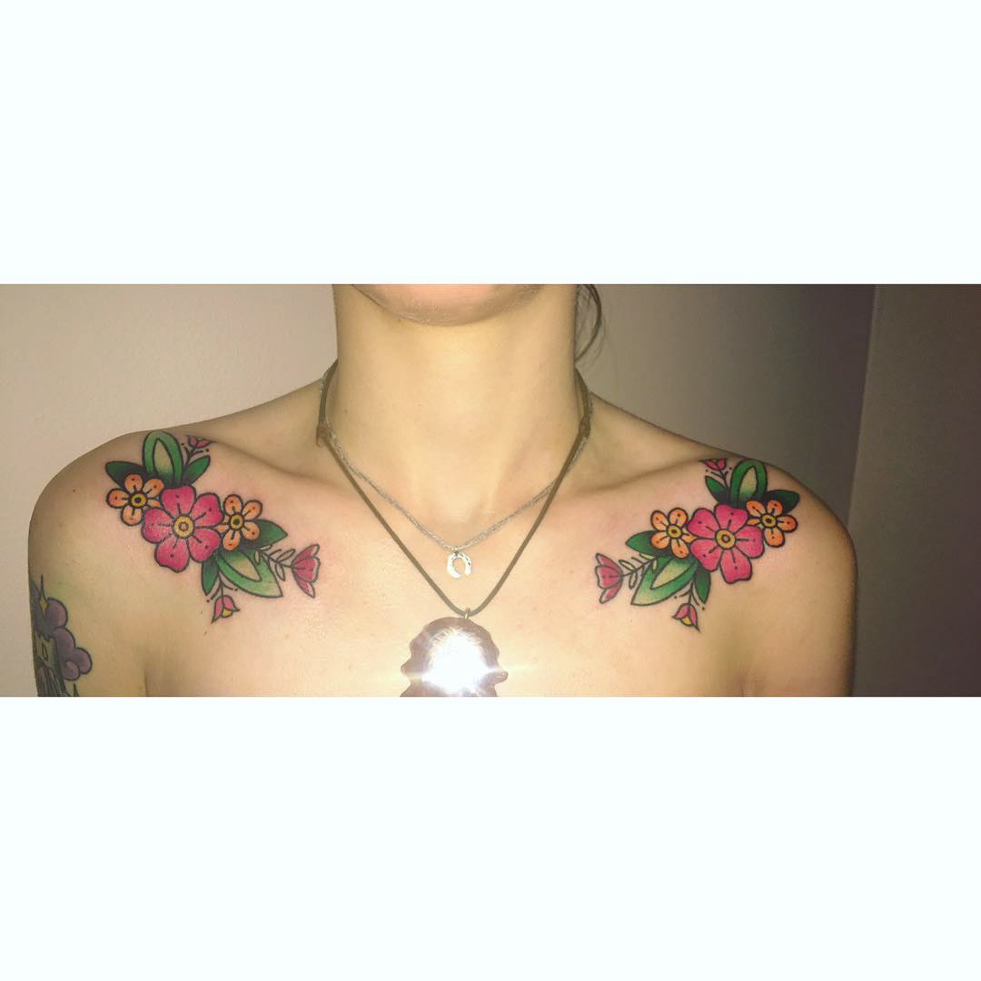 Collar Bone Tattoo Flower Tattoos - Best Tattoo Ideas Gallery