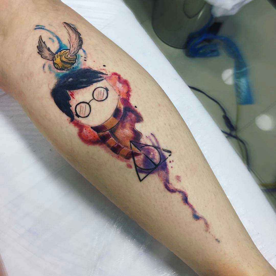 Harry Potter Tattoo Watercolor - Best Tattoo Ideas Gallery