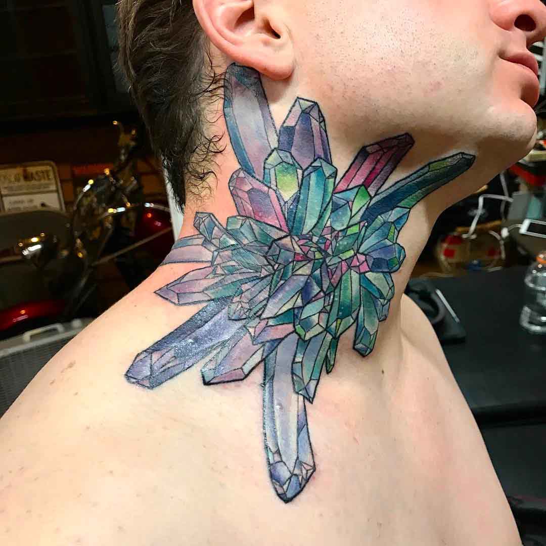 neck tattoo crystal
