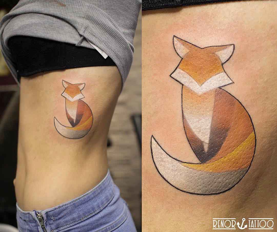ribs tattoo fox minimalistic