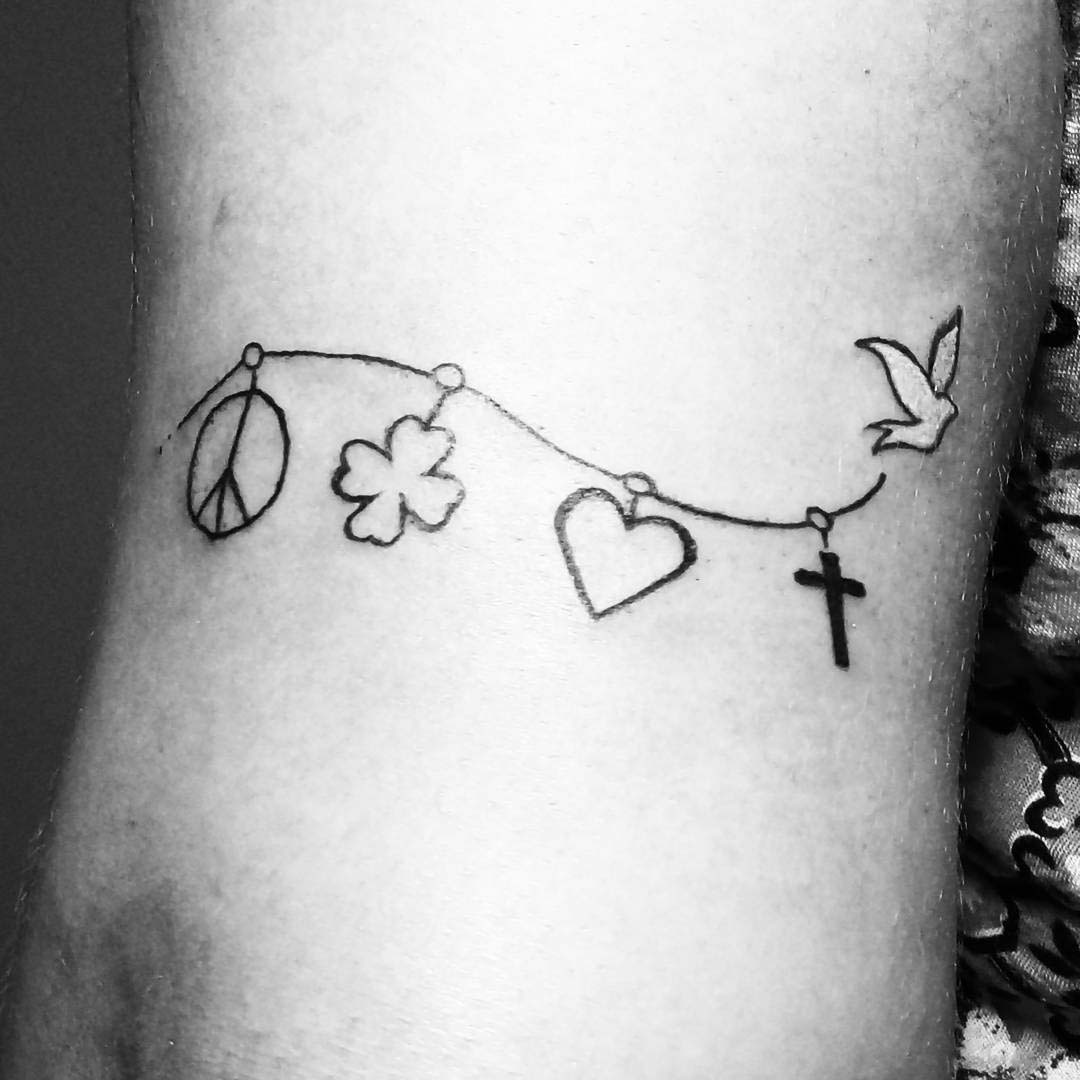 peace clover heart crux dove small tattoos