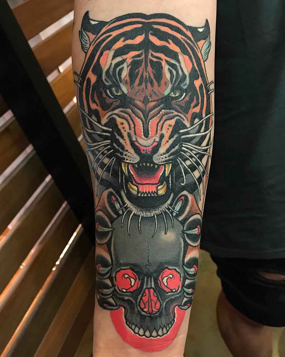 Tiger and Skull Tattoo - Best Tattoo Ideas Gallery