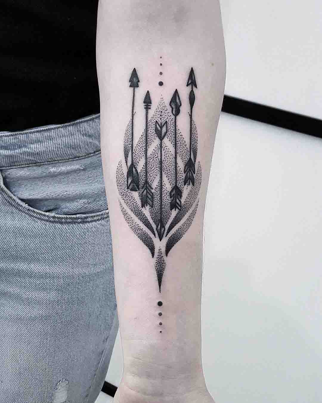Five Arrows Tattoo Dotwork - Best Tattoo Ideas Gallery