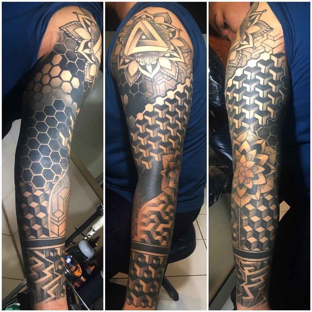 full tattoo sleeve geometry