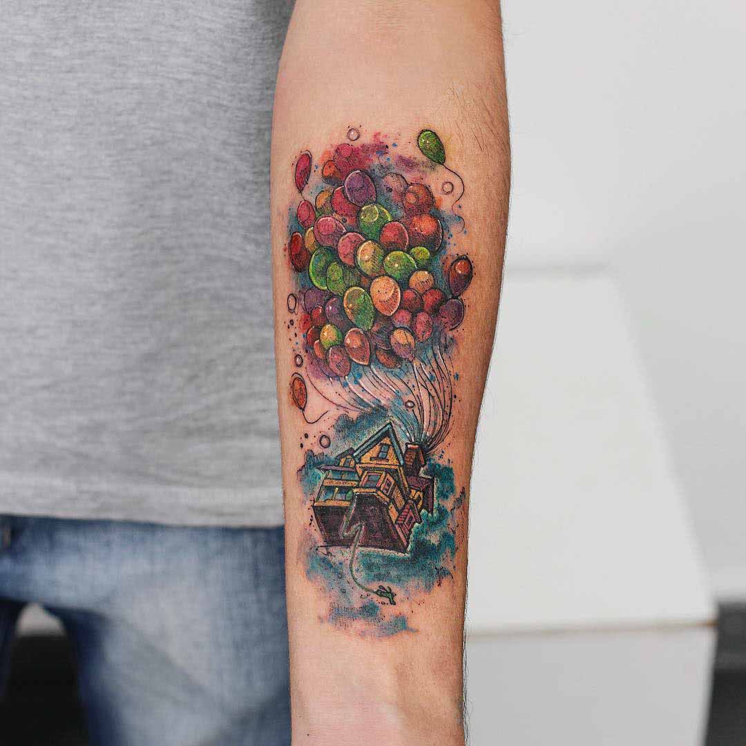watercolor tattoo Up