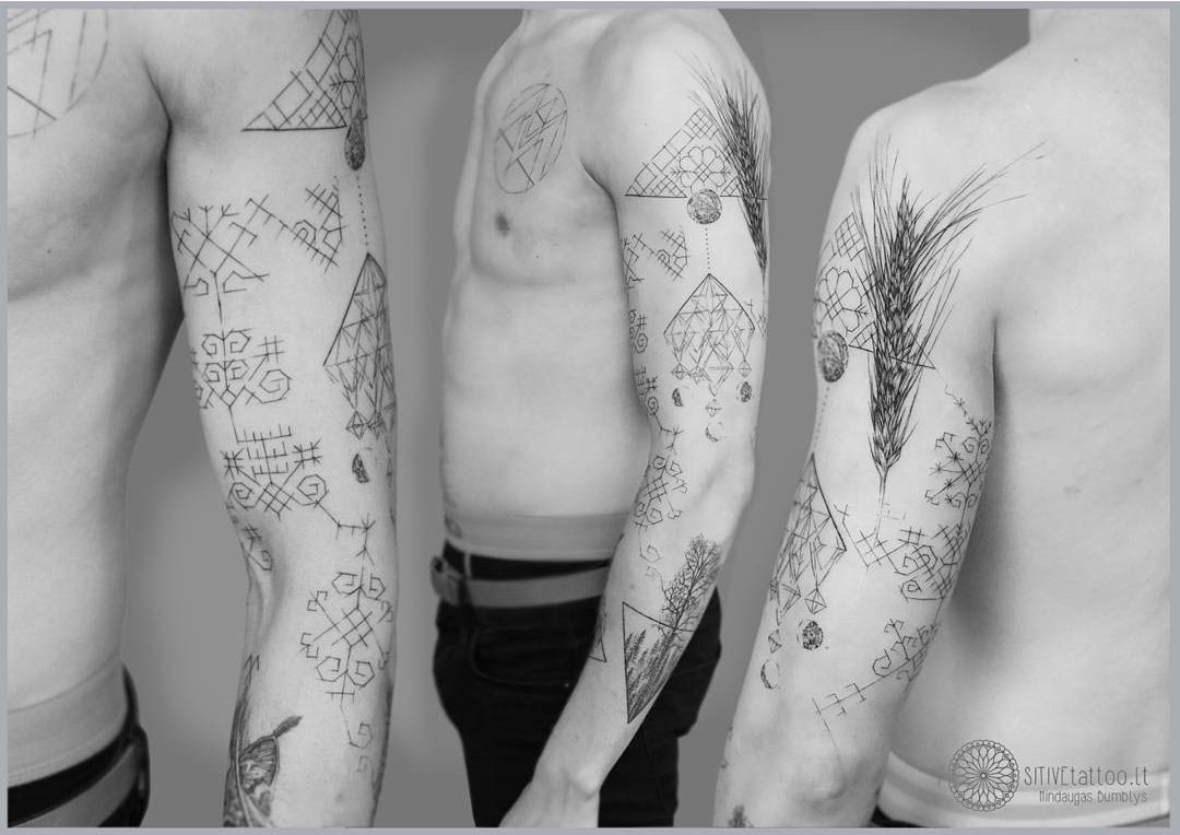 tattoo sleeve pagan symbols