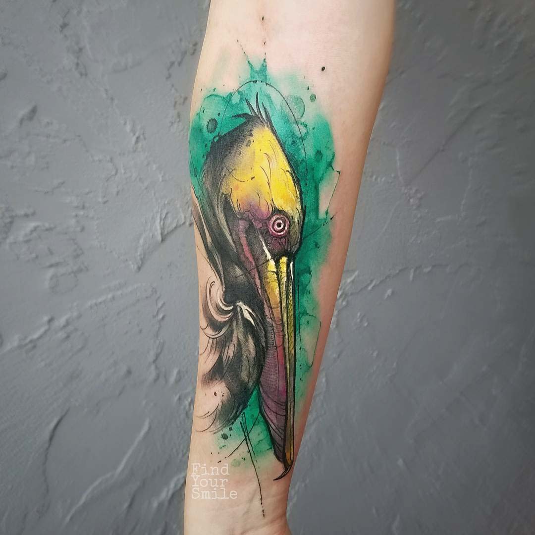 Little fineline pelican and frog  The Tattoo Gallery  Facebook