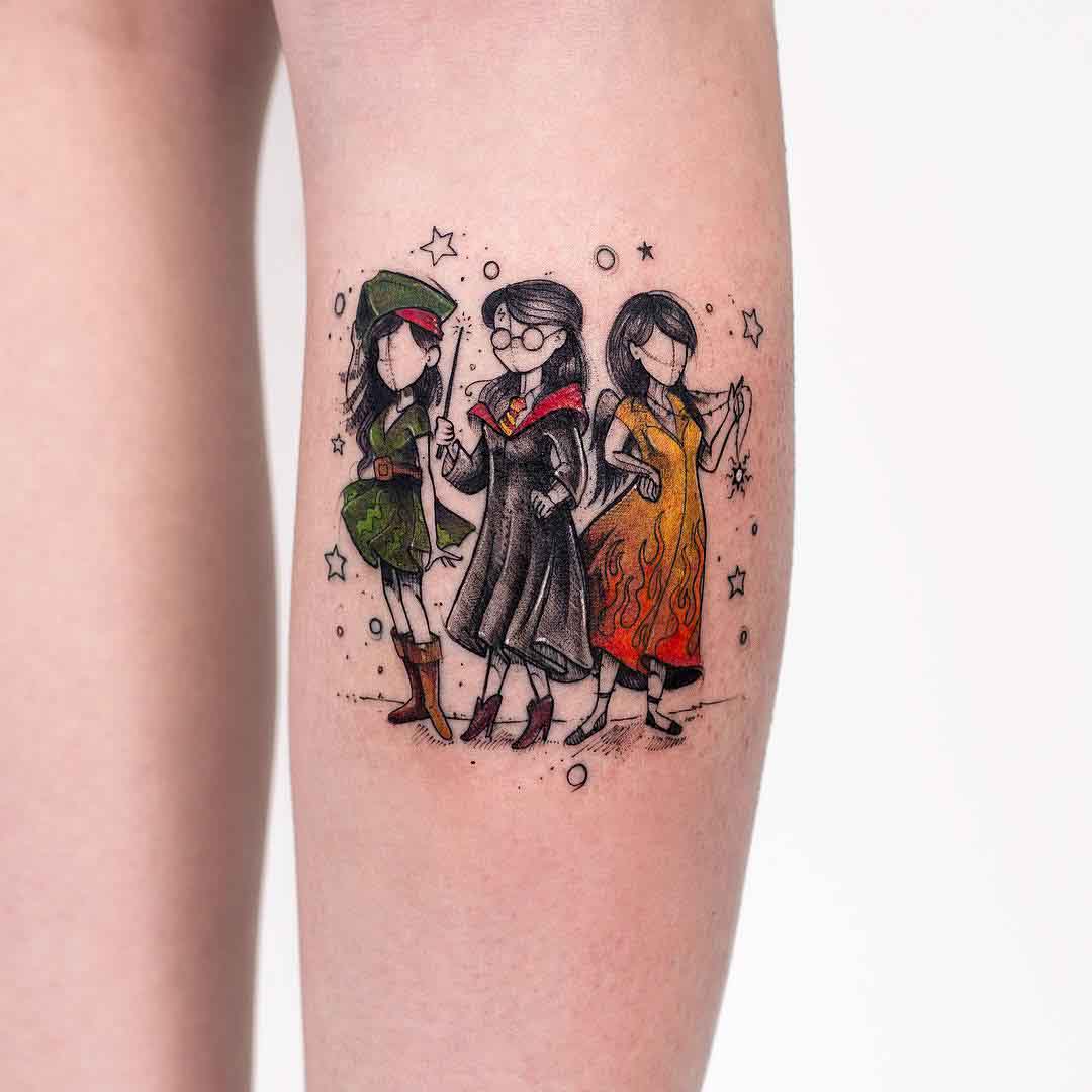 cool characters remake for girlk tattoo