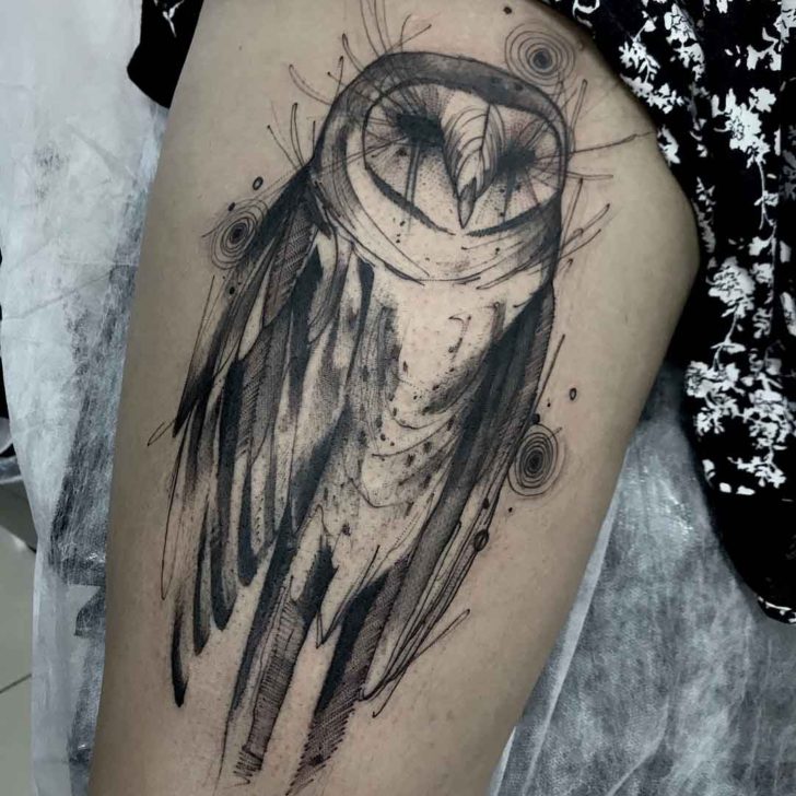 Owl Thigh Tattoos | Best Tattoo Ideas Gallery