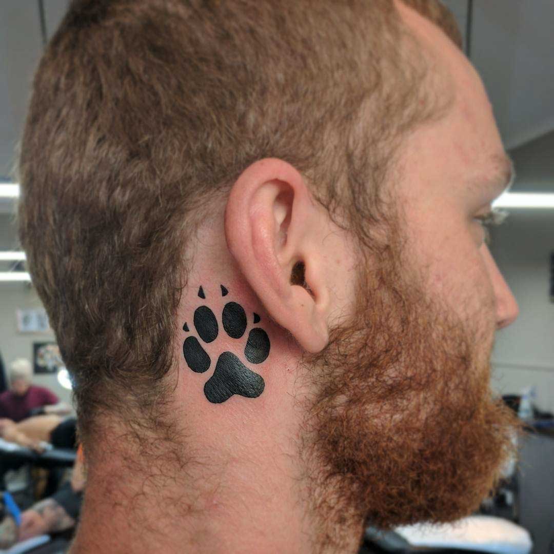 Dog Paw Tattoo Behind Ear - Best Tattoo Ideas Gallery