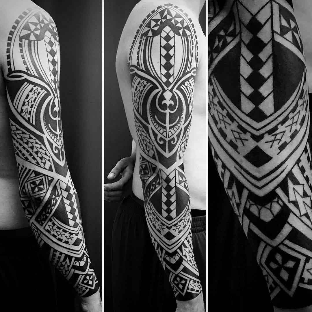 Tribal Temporary Tattoo - Polynesian Bull Maori Shoulder Arm Black Mens  Womens | eBay