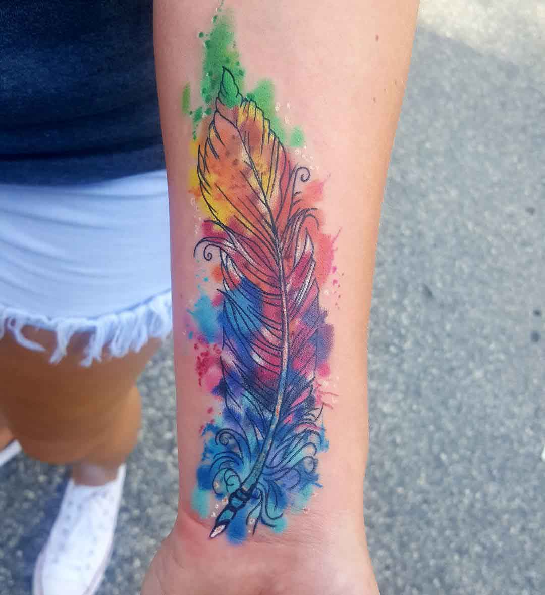 Discover 78+ watercolor feather tattoo best - in.coedo.com.vn