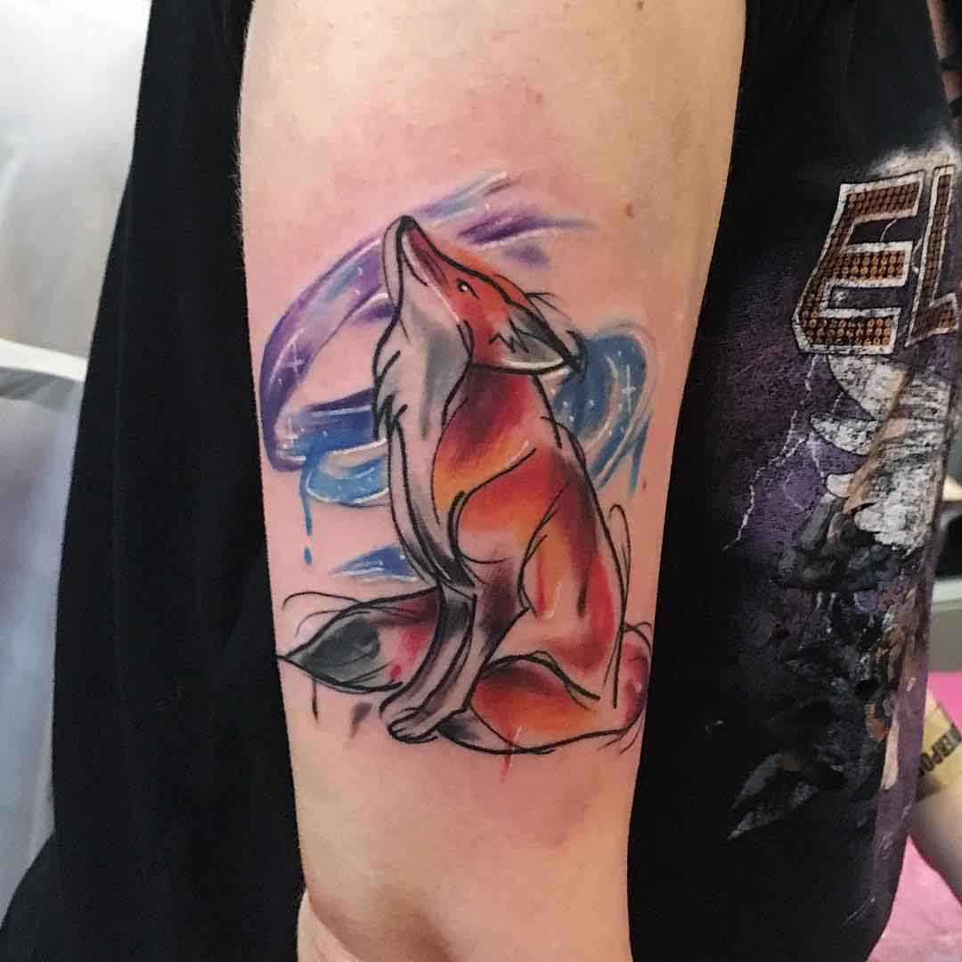 Watercolour Fox Tattoo On Arm Best Tattoo Ideas Gallery