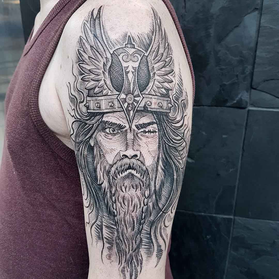 shoulder Odin tattoo