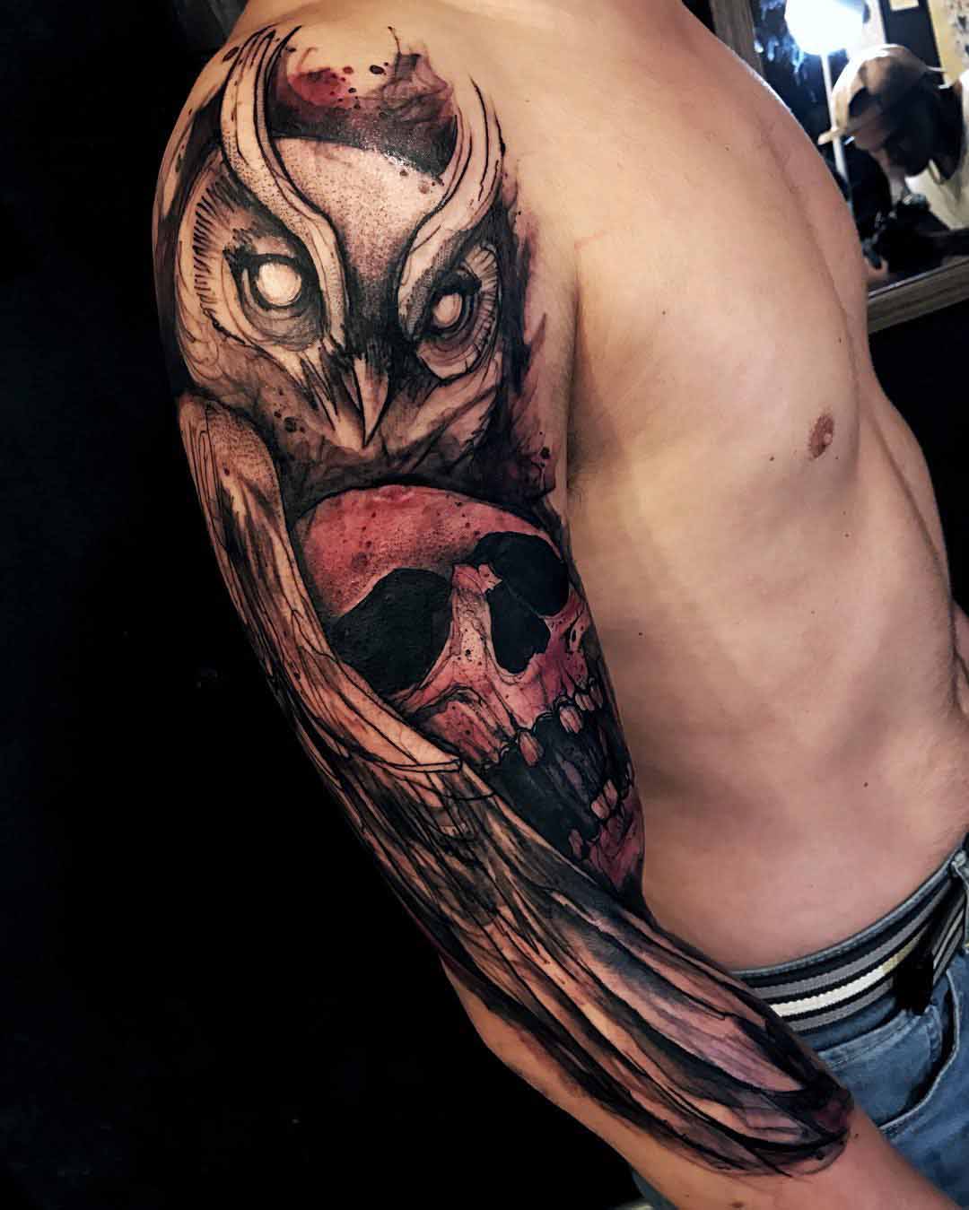 Shoulder Sleeve Owl Tattoo - Best Tattoo Ideas Gallery