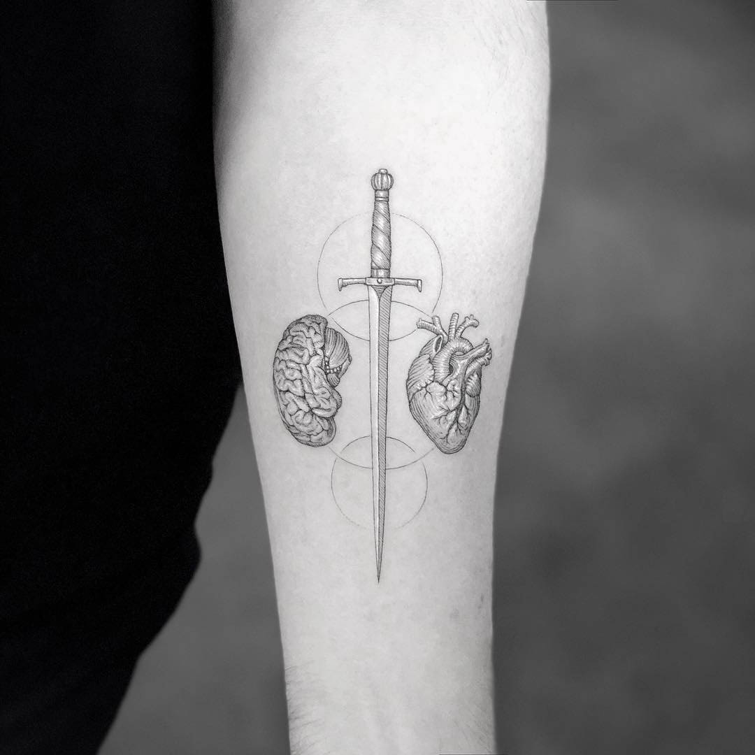 Bea Miller Anatomical Heart Brain Upper Arm Tattoo  Steal Her Style