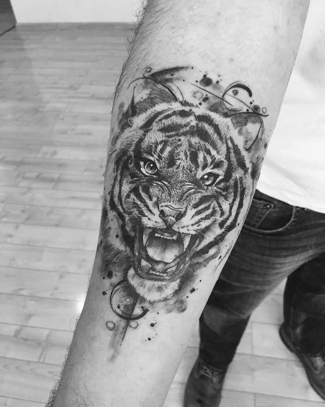 forearm tattoo tiger