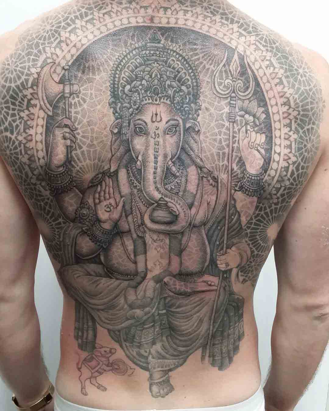 ganesha tattoo on full back