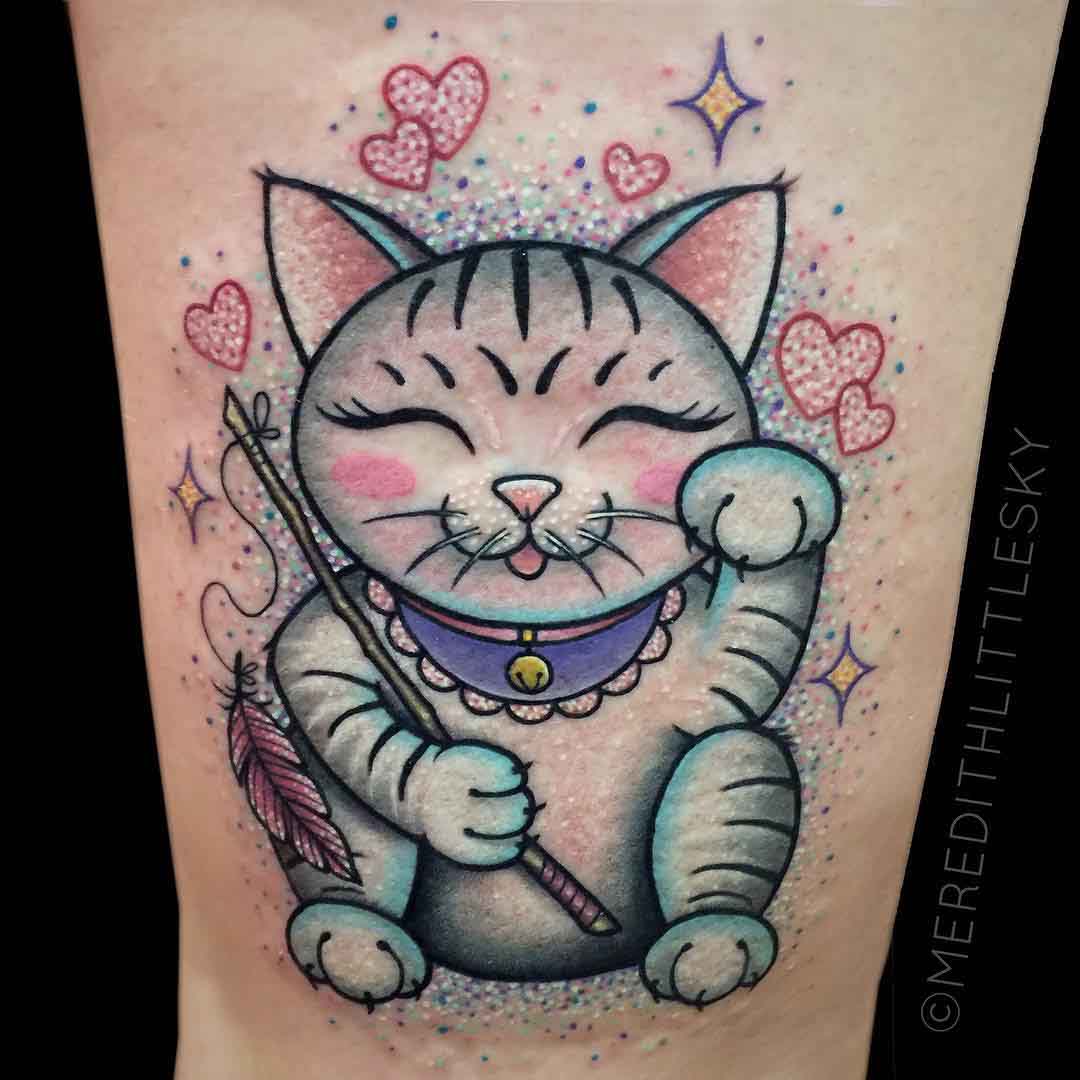 lucky cat tattoo kawaii