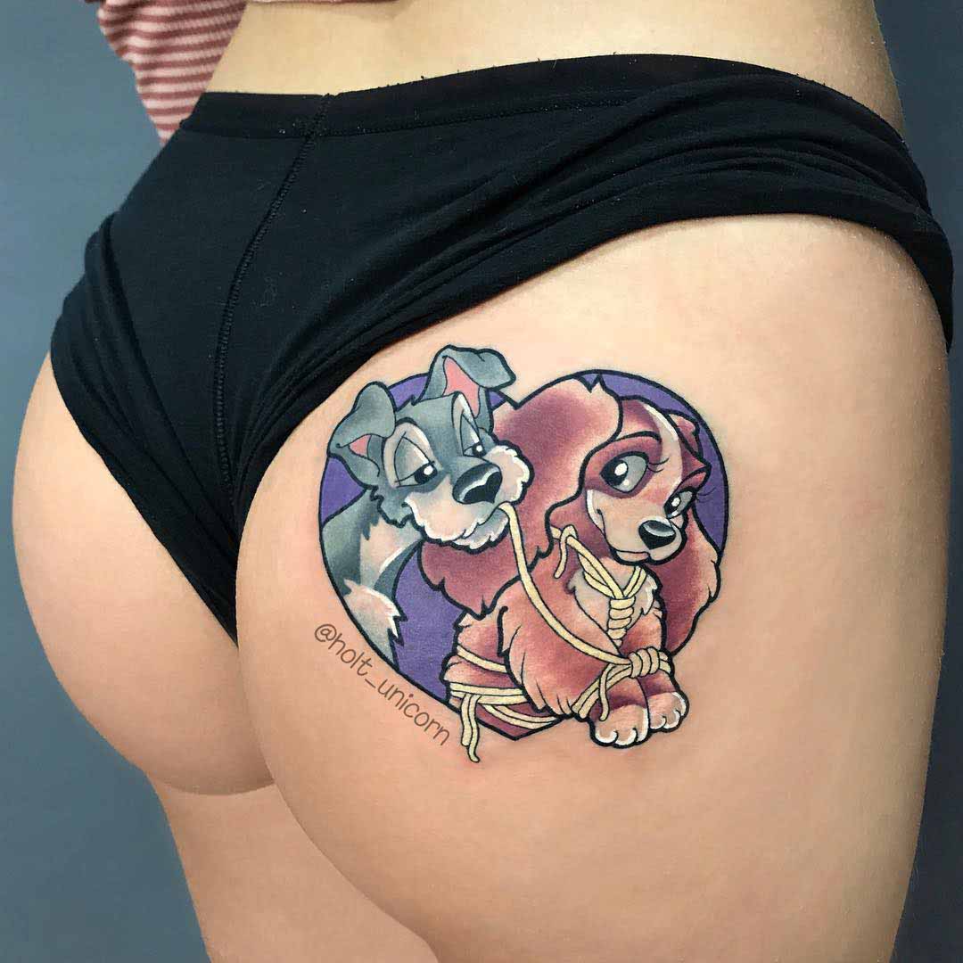 Lady and the Tramp done by MinaxKate at fallen heroes Orlando guest spot   rtattoos