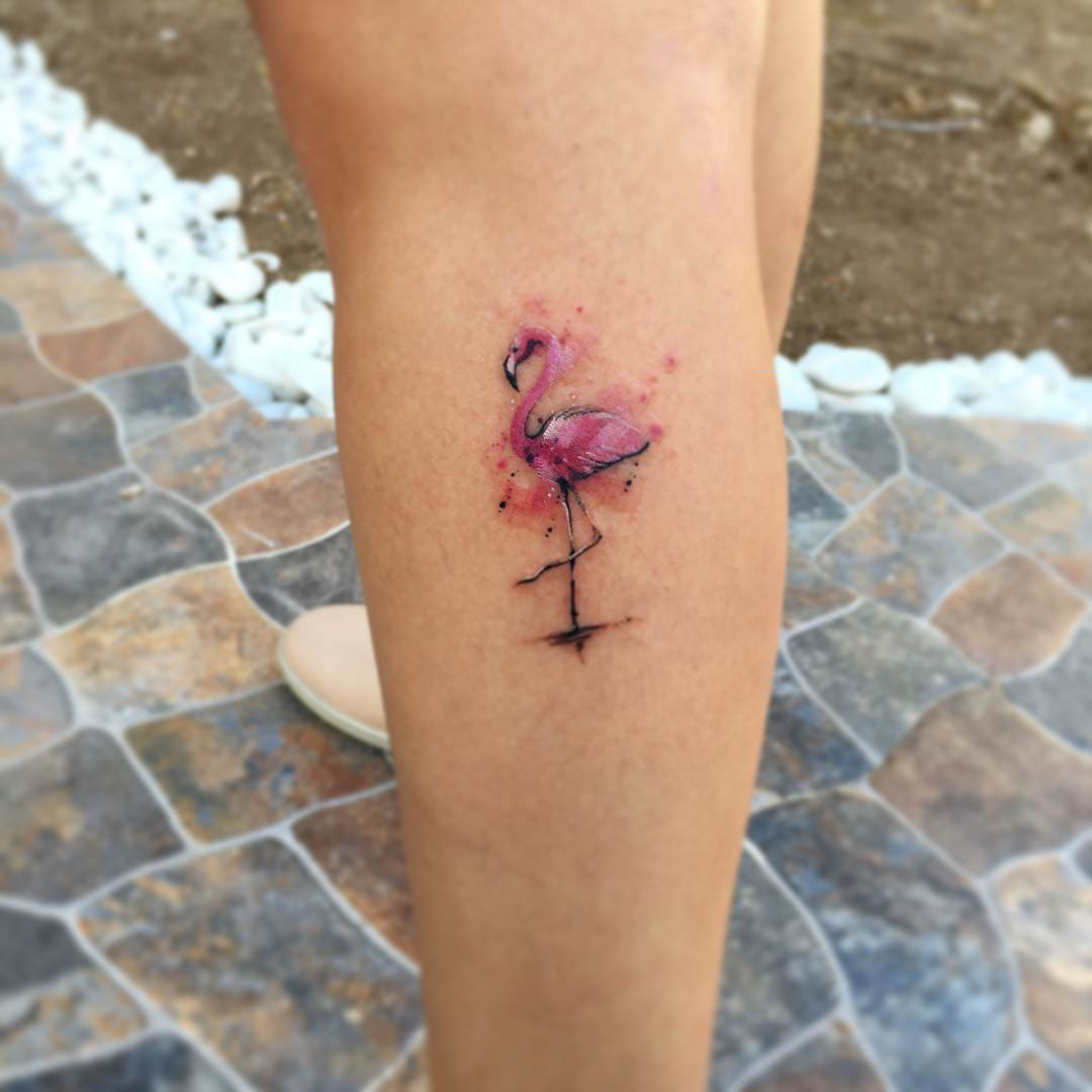Small Flamingo Tattoo on Leg - Best Tattoo Ideas Gallery