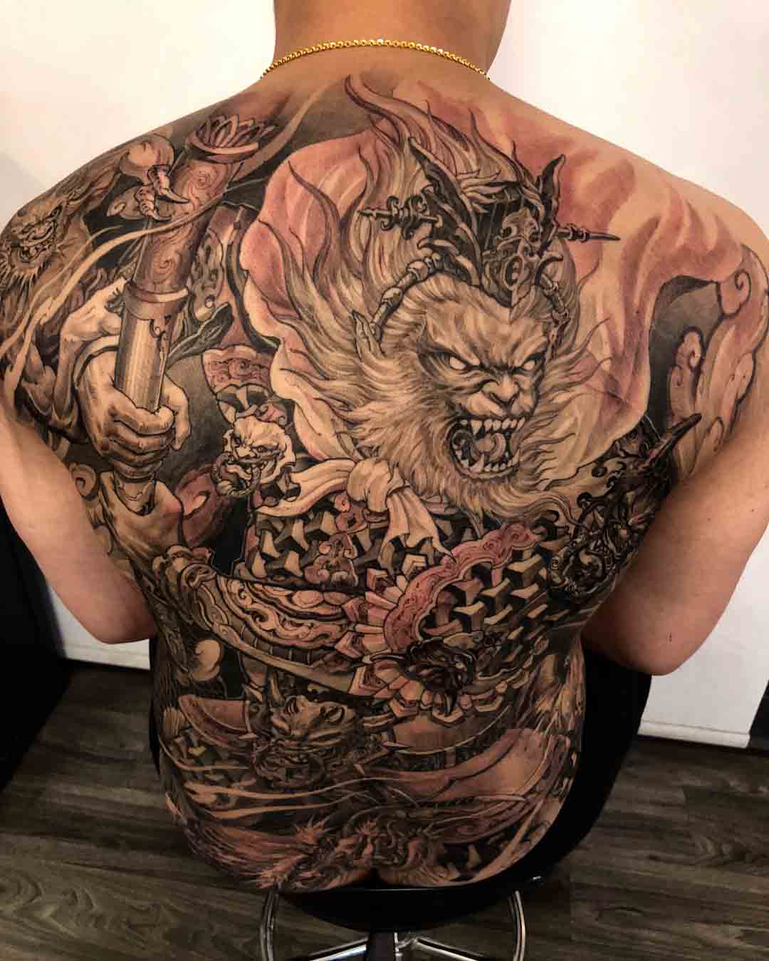 Monkey King Tattoo on Back - Best Tattoo Ideas Gallery