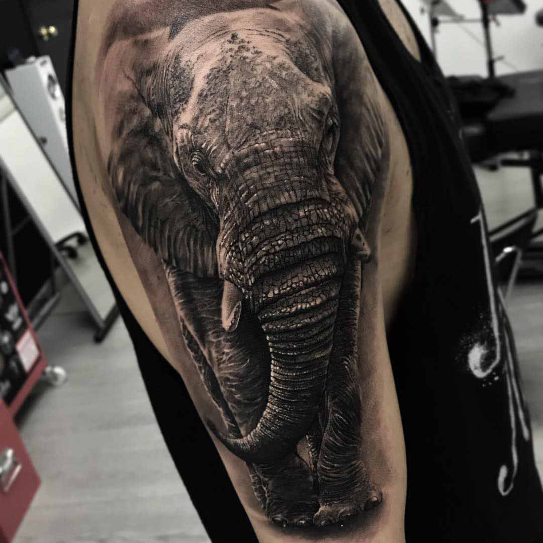 elephant tattoo realistic