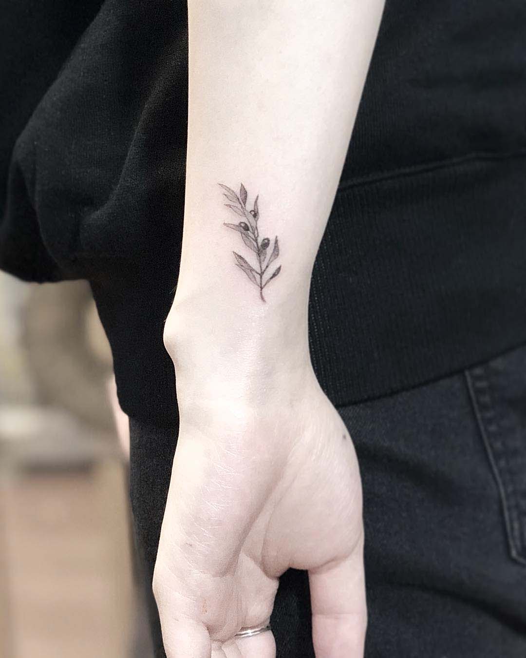 olive branch small tattoo