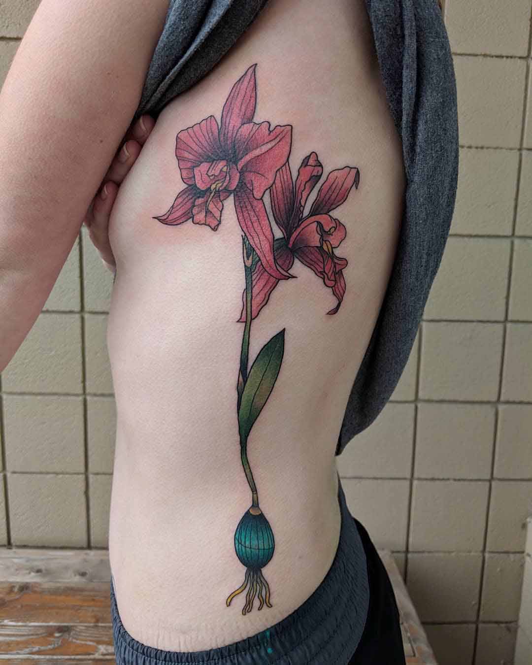 ribs tattoo orchid