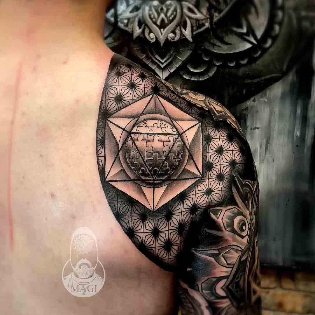 geometry tattoo sleeve puzzle