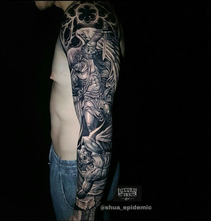 Saint Michael Tattoo Sleeve - Best Tattoo Ideas Gallery