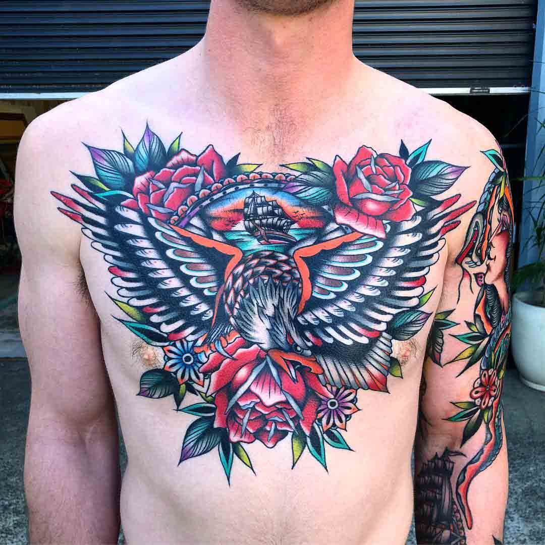 Illustrated Gentleman  Finished up this chest piece today on a tough  guy