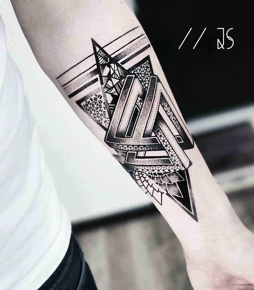 penrose triangles tattoo dotwork style