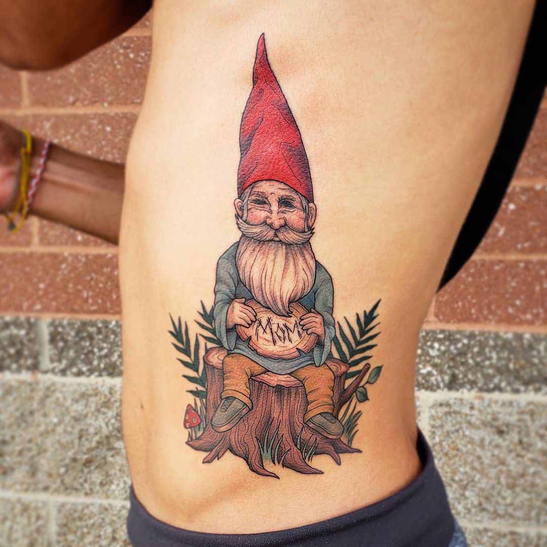 torso side tattoo gnome