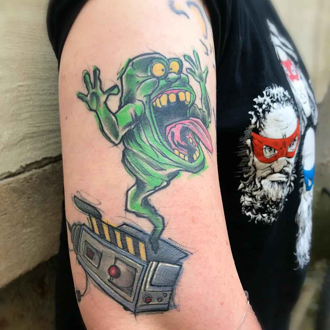 ghost busters tattoo slimer