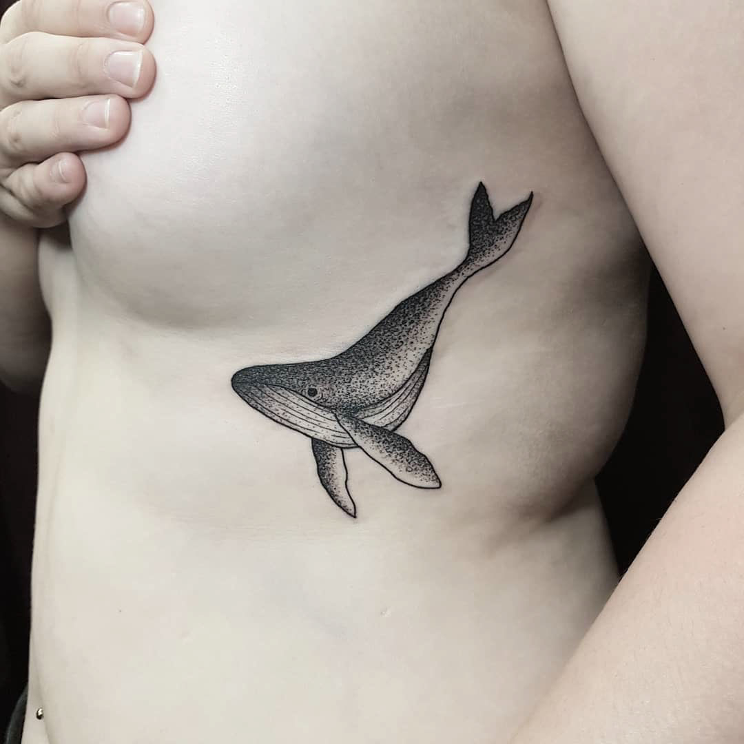 dotwork tattoo whale