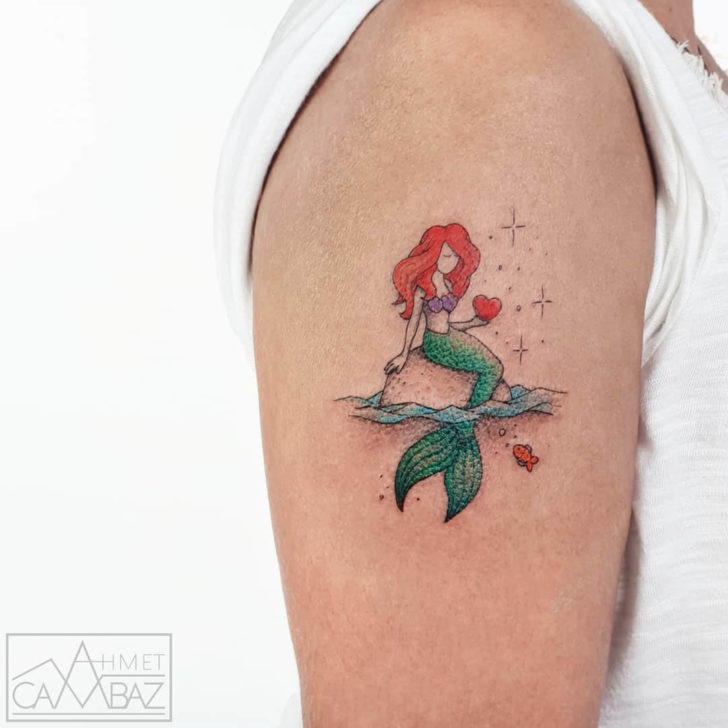 Little Mermaid Tattoo on Shoulder | Best Tattoo Ideas Gallery