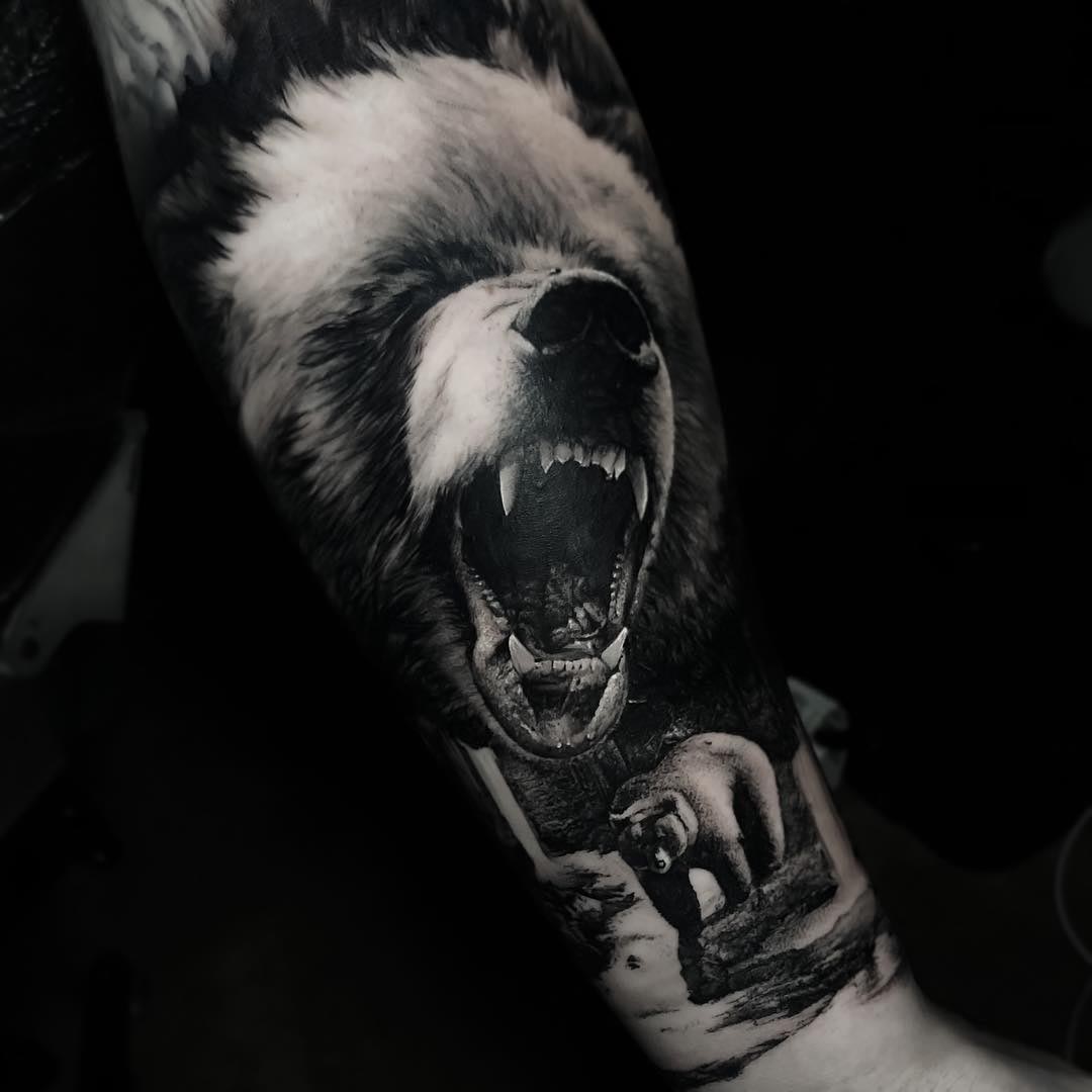 Realistic Bear Tattoo on Arm - Best Tattoo Ideas Gallery