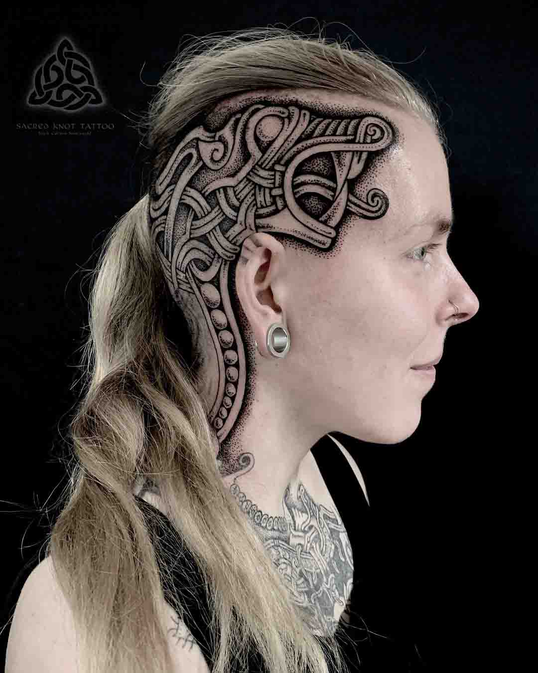 head tattoo celtic knot