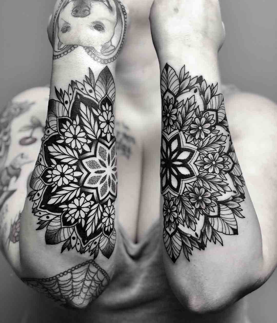 forearm half-mandalas tattoos