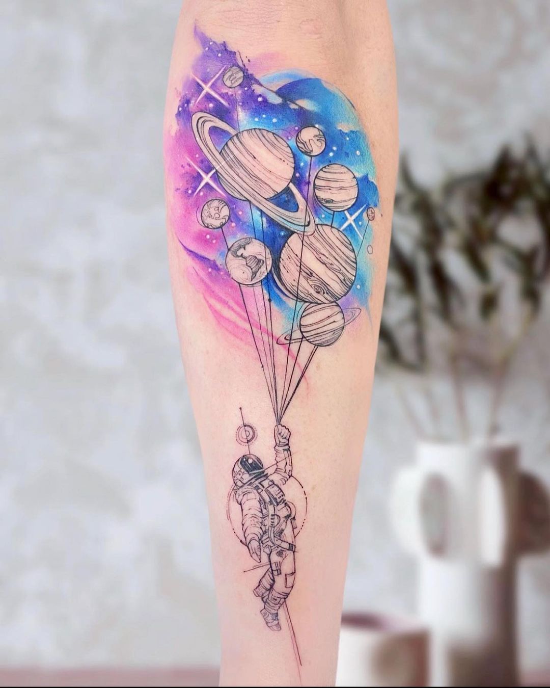 Balloon Planets Tattoo Astronaut - Best Tattoo Ideas Gallery