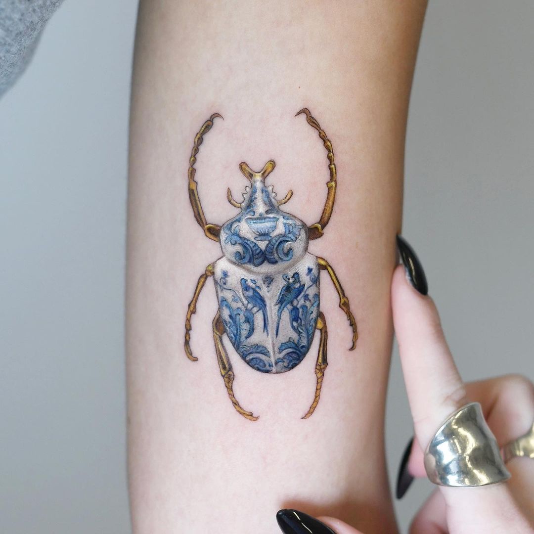 egyptian scarab beetle tattoo