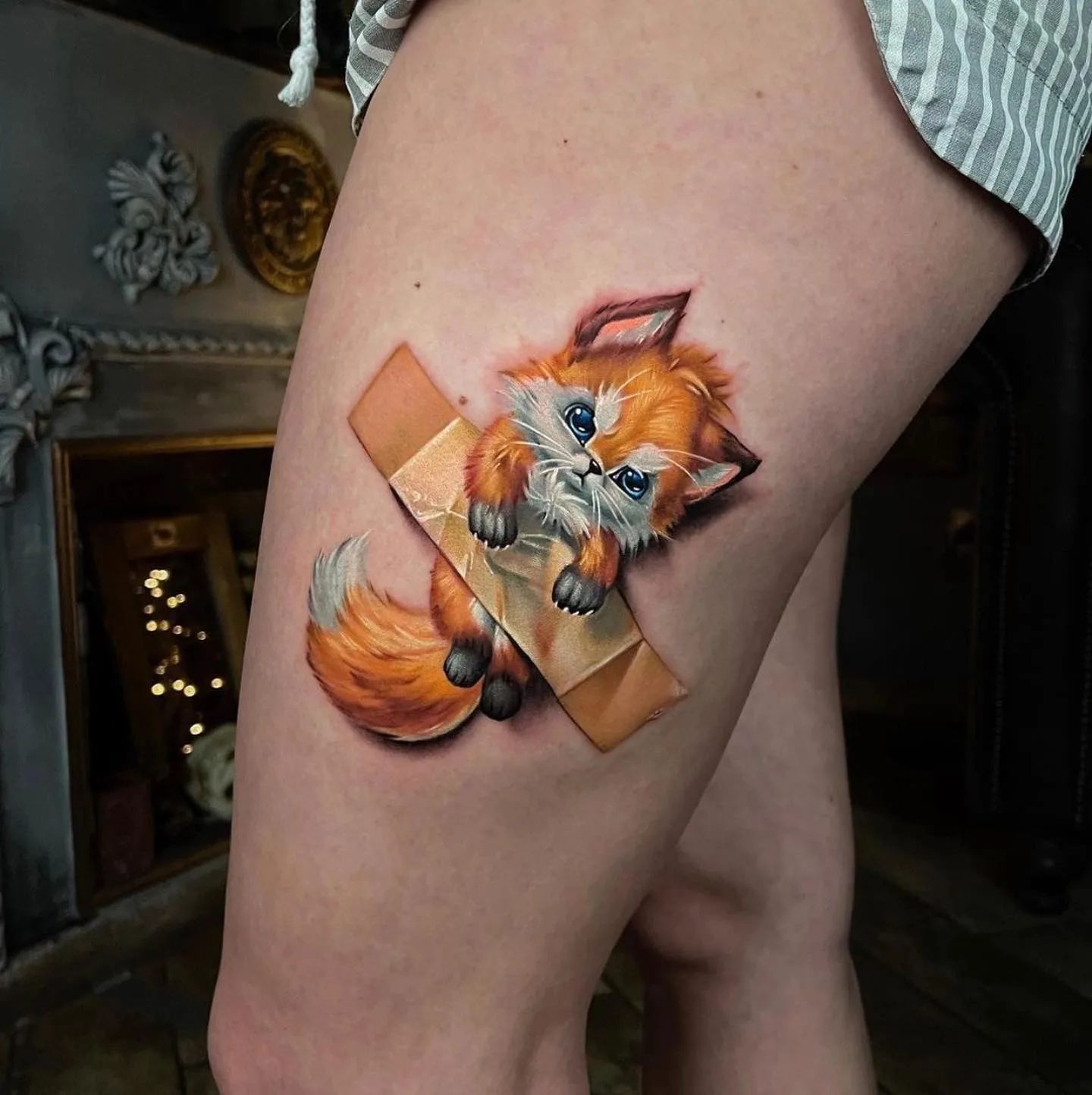 Taped Fox Tattoo on Hip - Best Tattoo Ideas Gallery